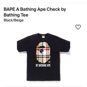 Bathing ape shirt size small, black/ beige